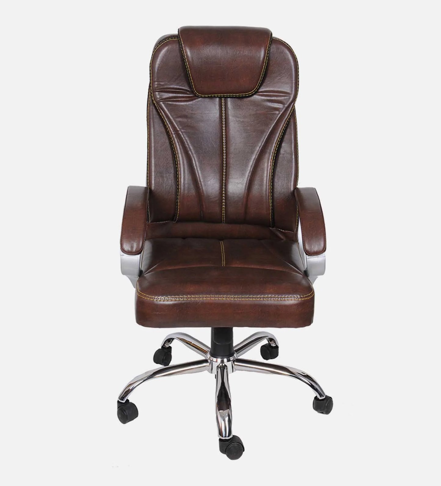 Premium Leatherette Executive Office Chair - Brown | Verbal Home