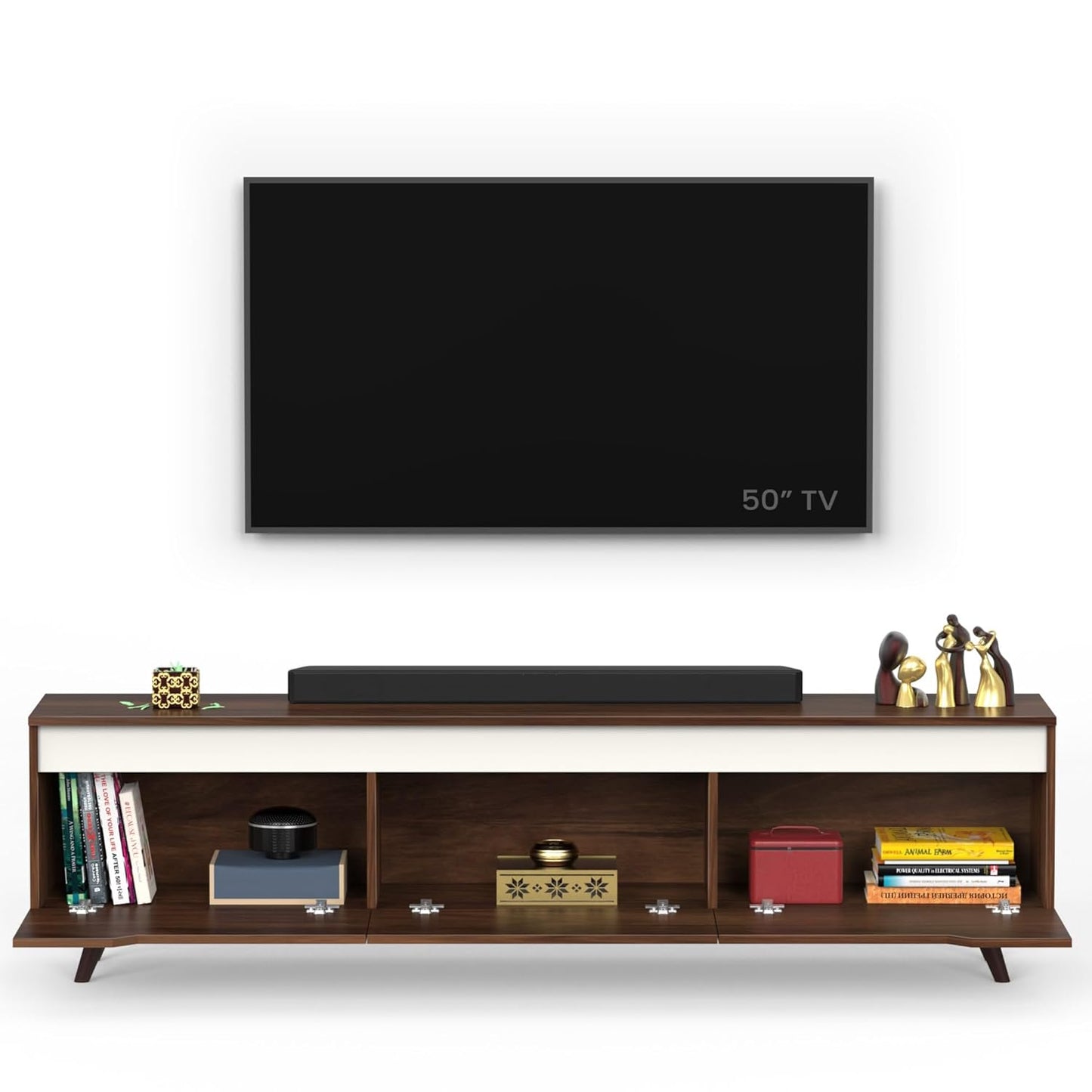 Wooden TV Unit for 50″ TV | Modern Entertainment Cabinet by Verbal Home