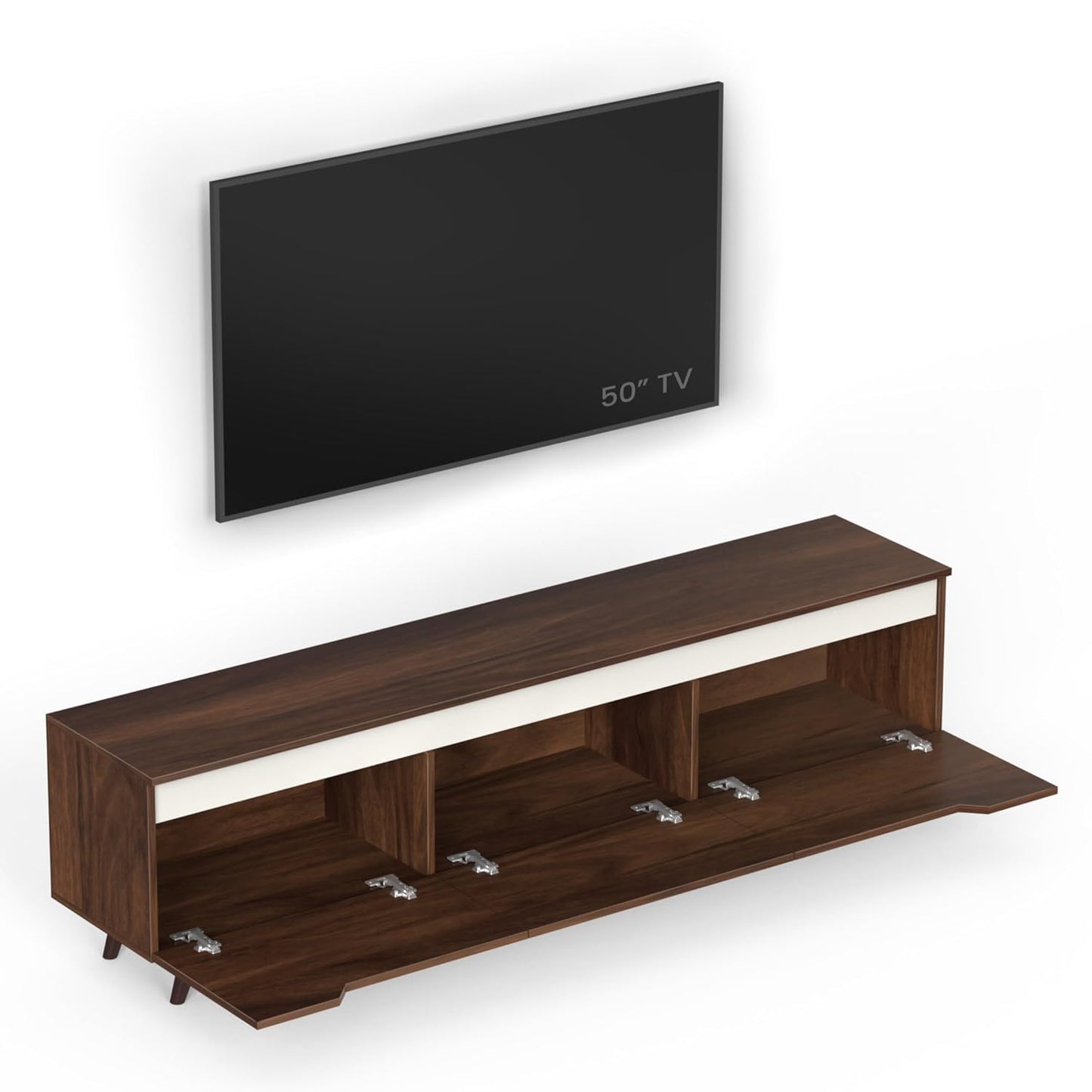 Wooden TV Unit for 50″ TV | Modern Entertainment Cabinet by Verbal Home