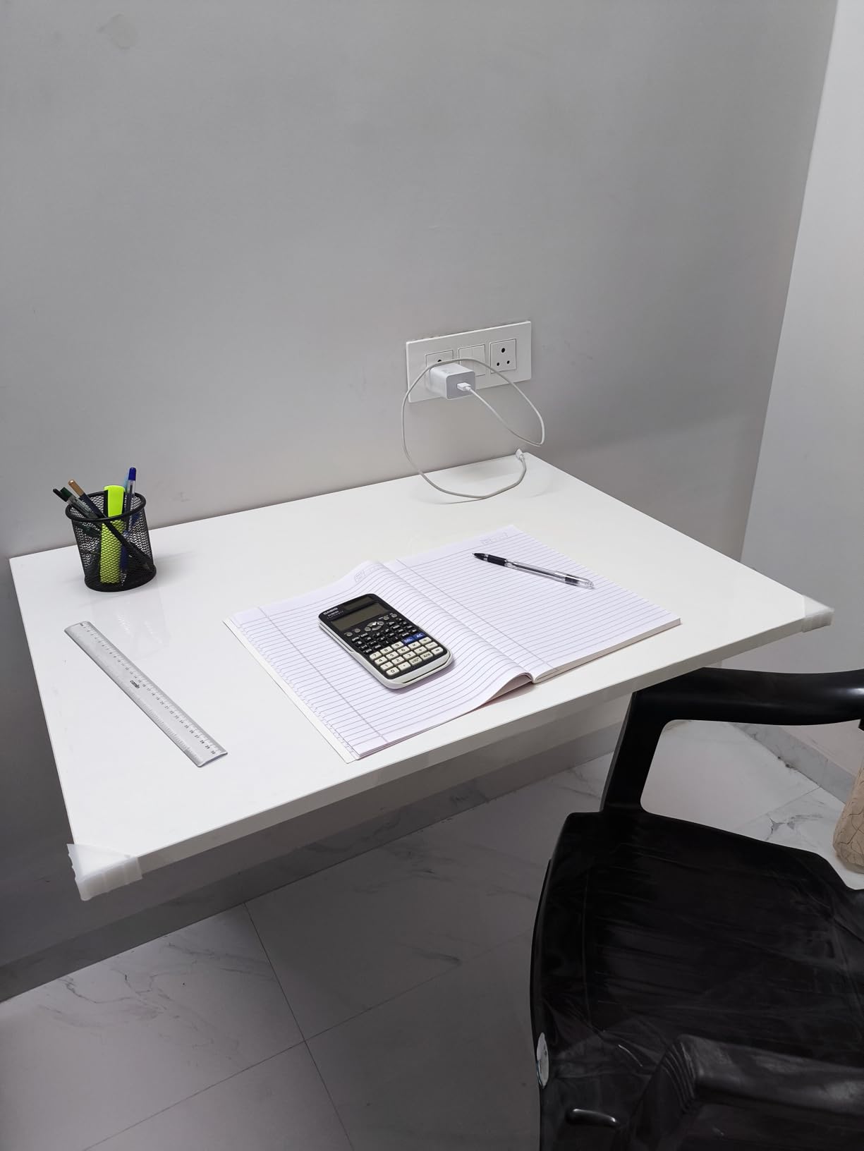 Premium Wall Mounted Folding Table | Oak Brown Finish | Free Installation in Mumbai & Navi Mumbai | Space-Saving Study/Work Desk by Verbal Home