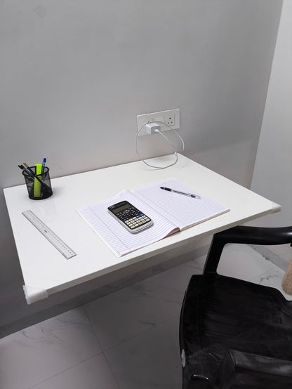 Premium Wall Mounted Folding Table | Oak Brown Finish | Free Installation in Mumbai & Navi Mumbai | Space-Saving Study/Work Desk by Verbal Home