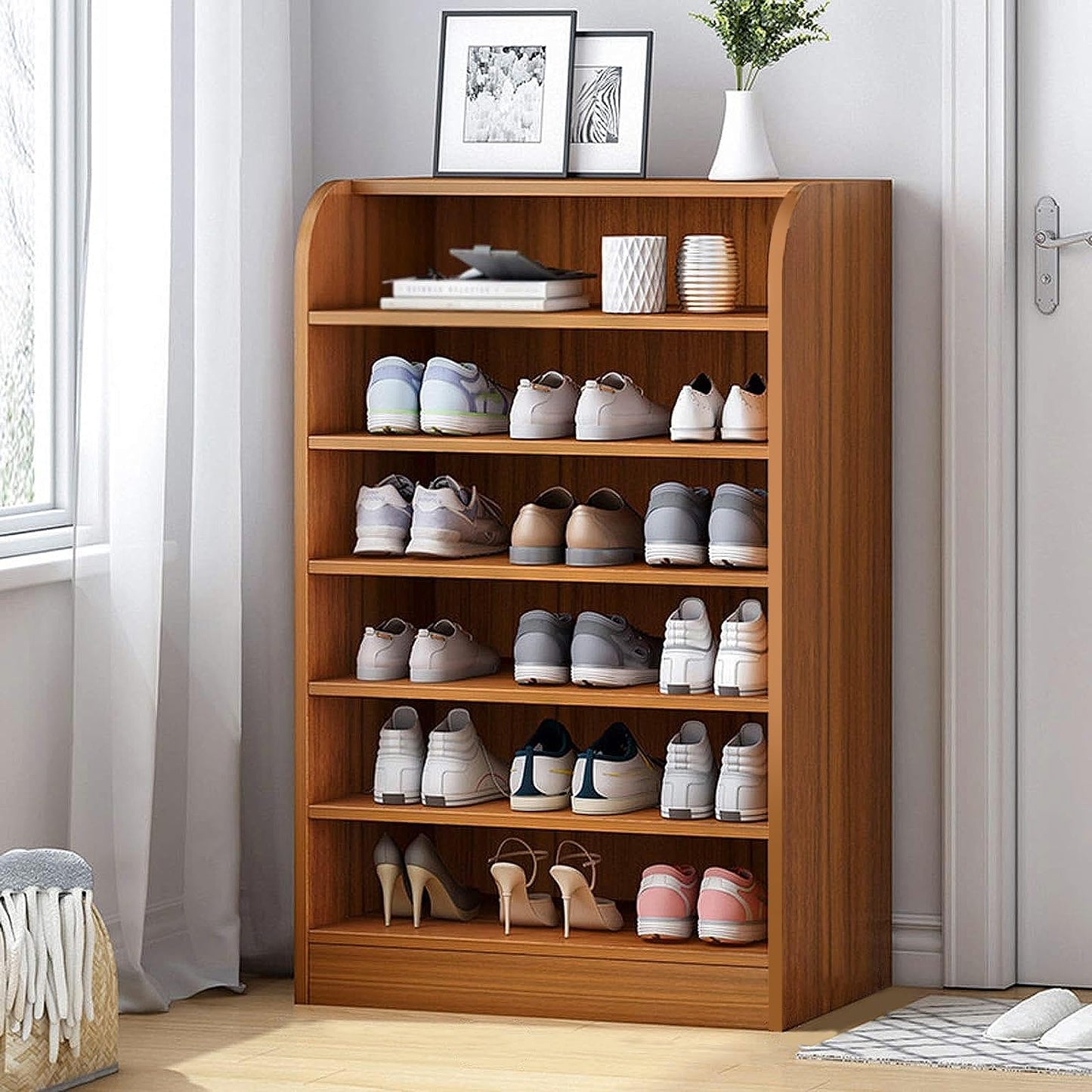 6 Layer Shoe Rack | Open Storage Organizer for Home Use