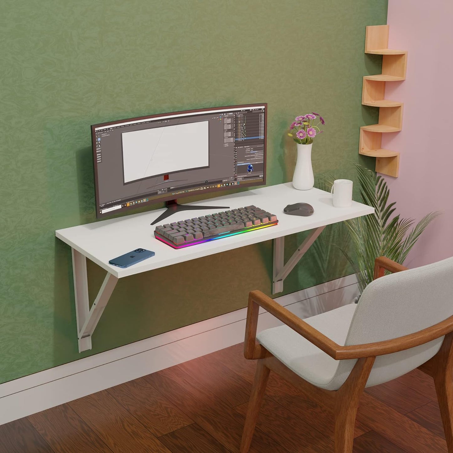 Compal Wall Mounted Foldable Study Table – Space-Saving Laptop & Office Desk