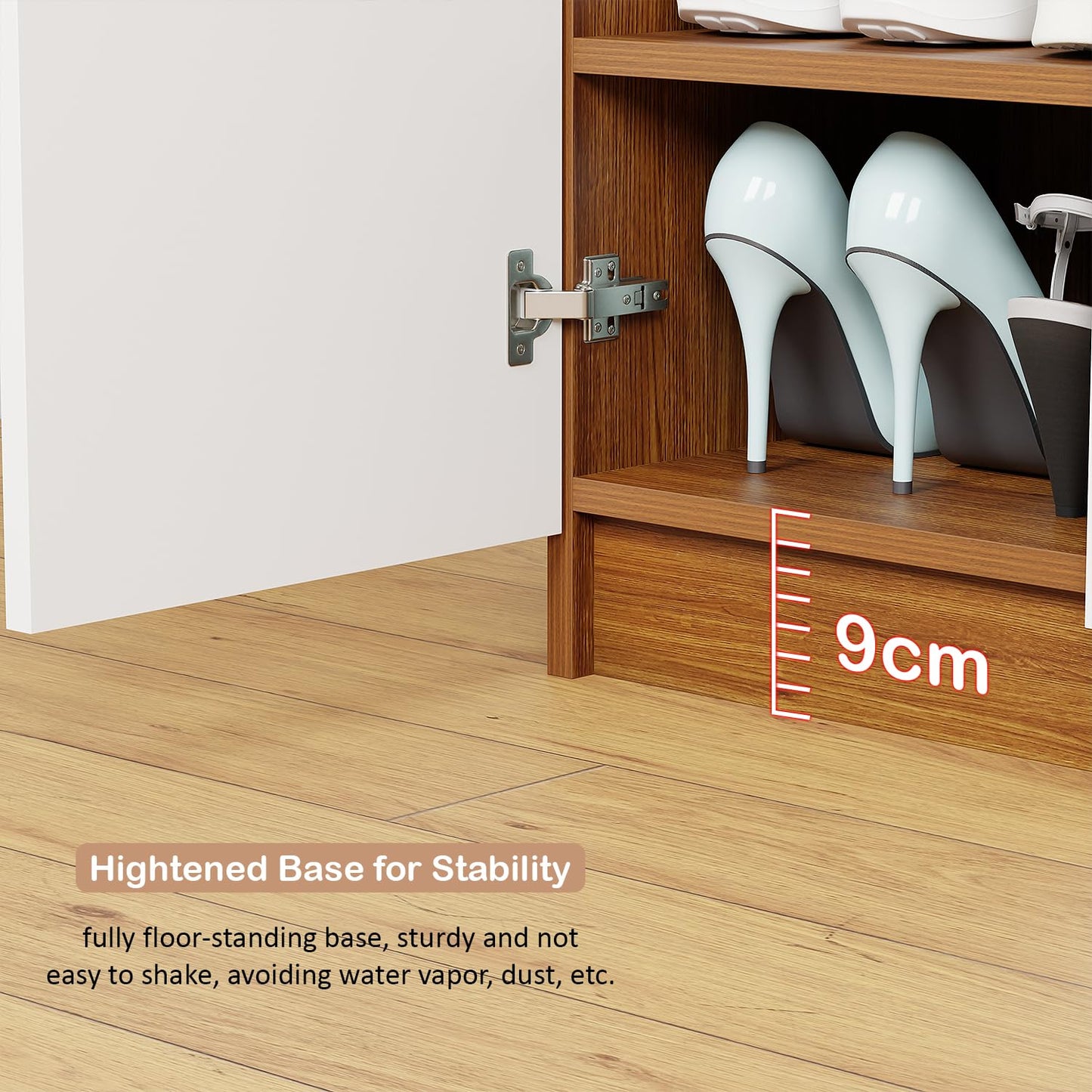 Wooden Shoe Rack with Door | Multi-Layer Footwear Storage Unit