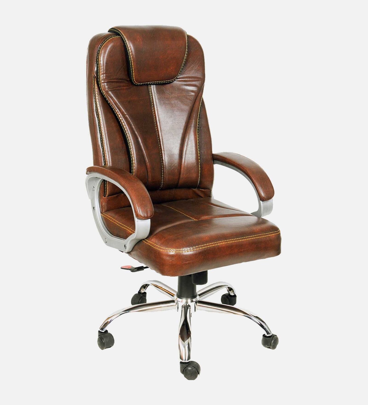 Premium Leatherette Executive Office Chair - Brown | Verbal Home