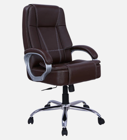 Executive Office Chair - High Back Leatherette Brown | Verbal Home
