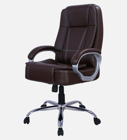 Executive Office Chair - High Back Leatherette Brown | Verbal Home