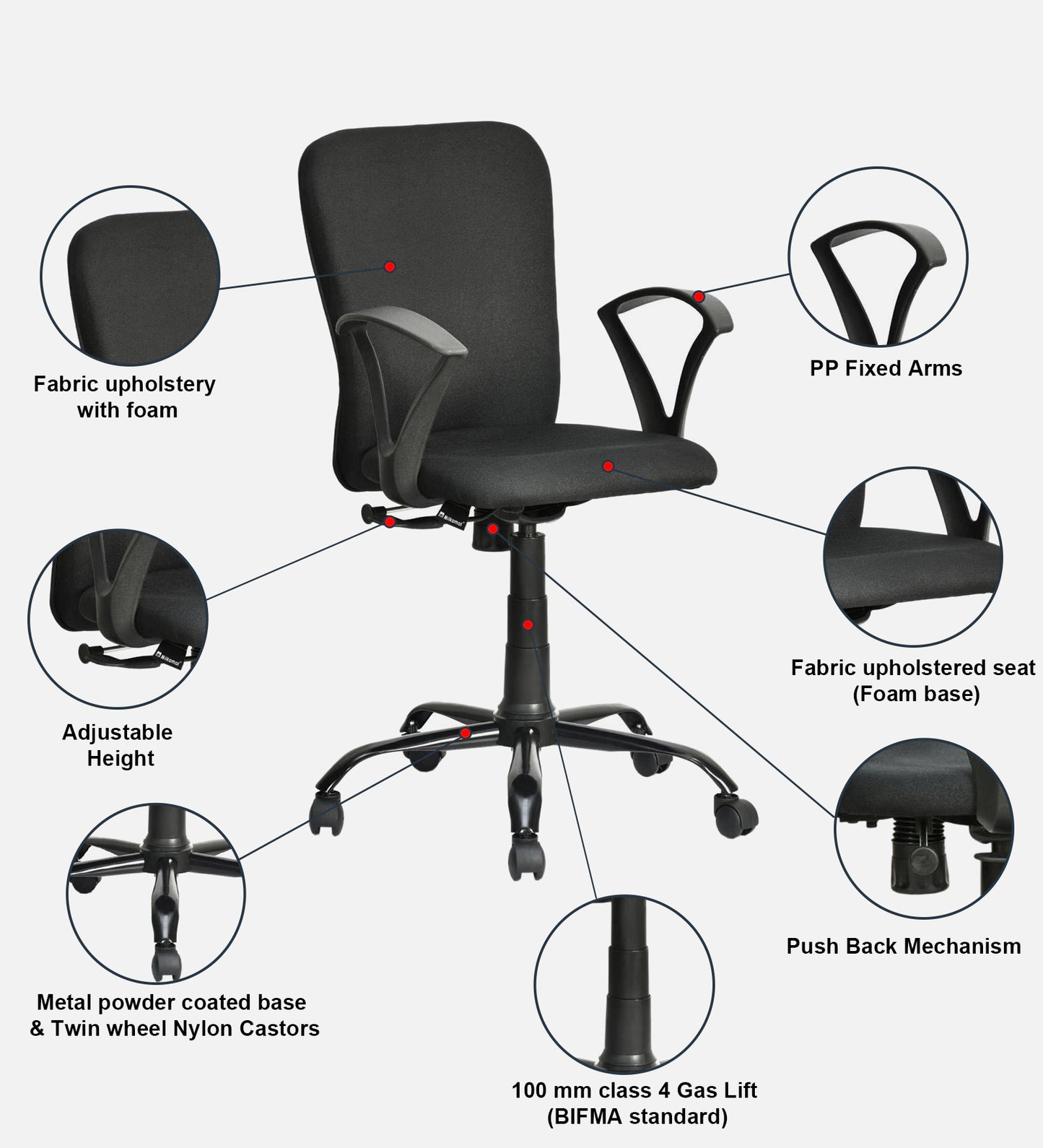 Ergonomic Office Chair with Lumbar Support - Black Mesh | Verbal Home