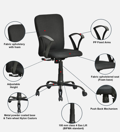 Ergonomic Office Chair with Lumbar Support - Black Mesh | Verbal Home