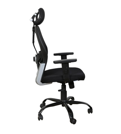 High Back Office Chair with Mesh Fabric & Armrest - Black | Verbal Home