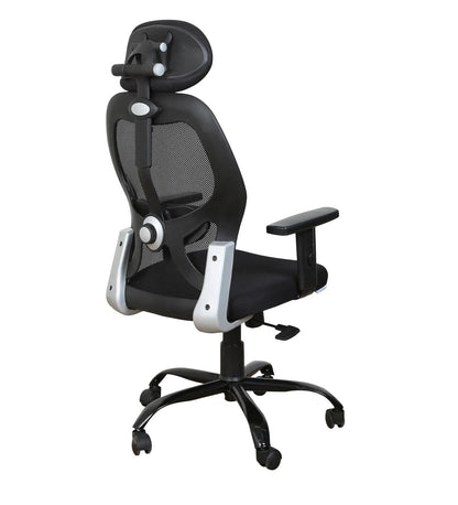 High Back Office Chair with Mesh Fabric & Armrest - Black | Verbal Home