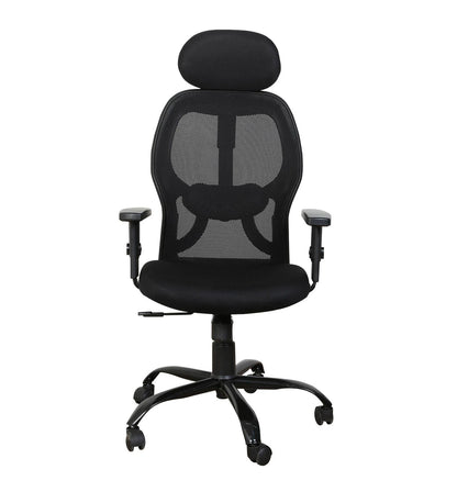 High Back Office Chair with Mesh Fabric & Armrest - Black | Verbal Home