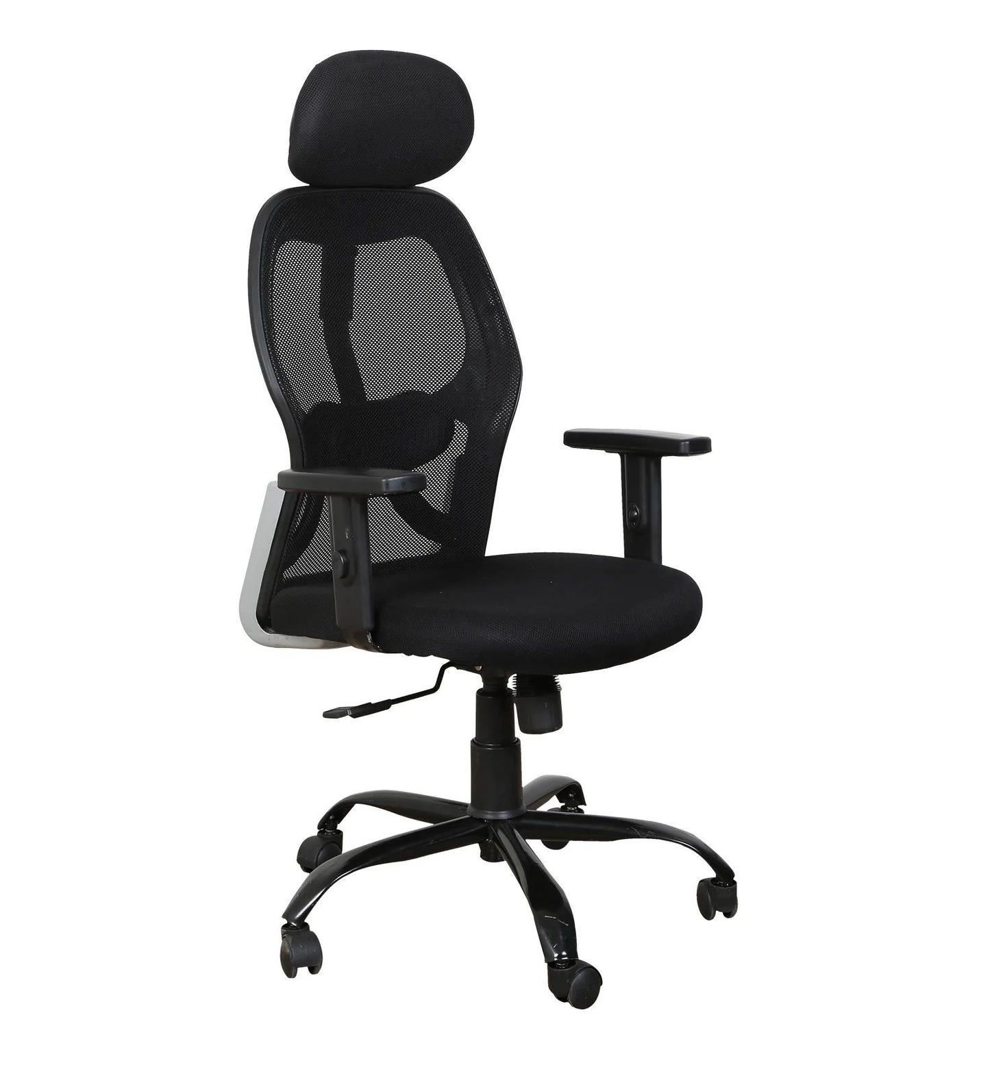 High Back Office Chair with Mesh Fabric & Armrest - Black | Verbal Home