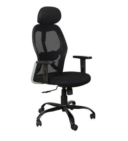 High Back Office Chair with Mesh Fabric & Armrest - Black | Verbal Home