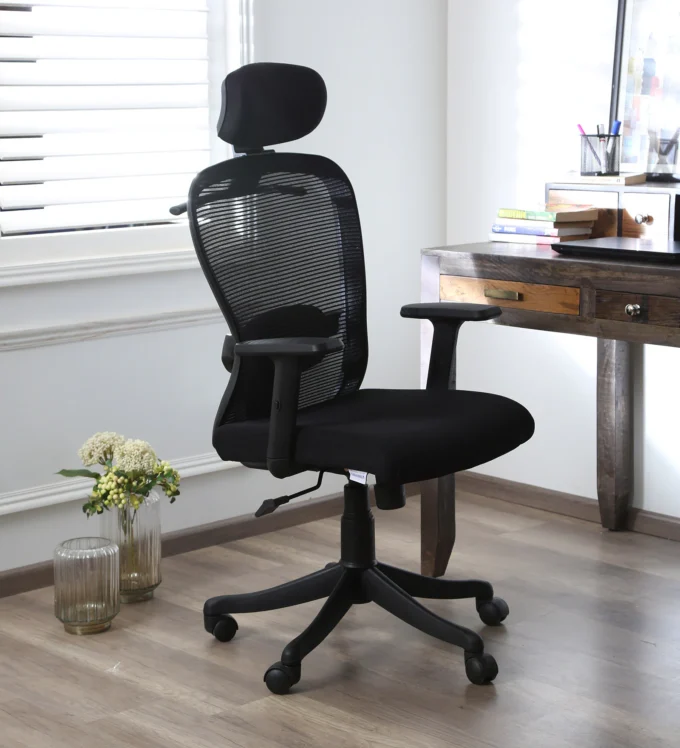 Brandon Breathable Mesh Ergonomic Chair in Black Colour Free Delivery | COD Available In Mumbai